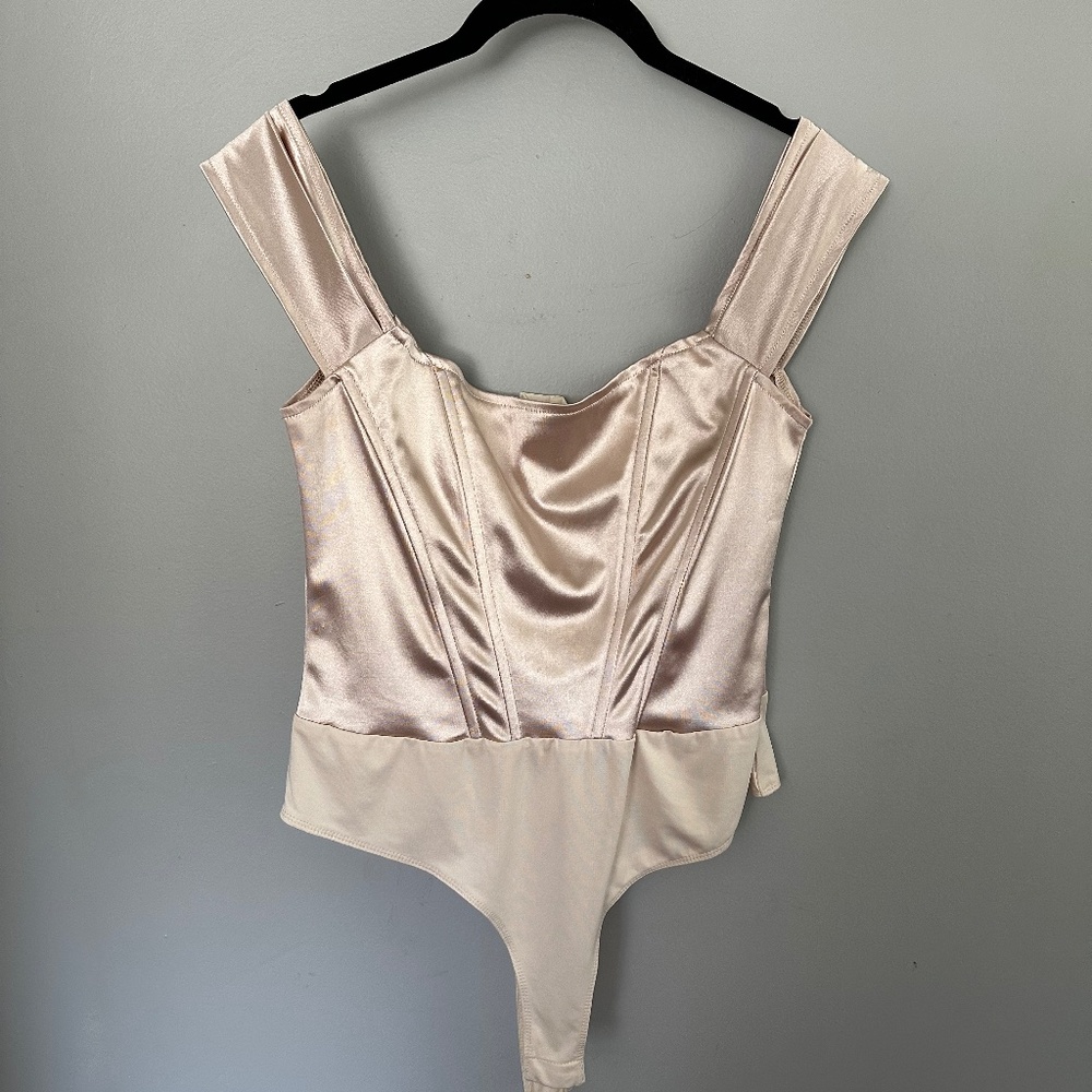 Nanamacs Boutique Satin Gold Bodysuit